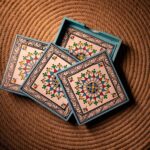 HANDPAINTED TRIBAL COASTER SET